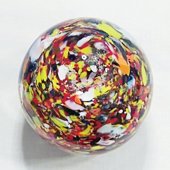 Vintage Mid-Century Modern Hand-Blown Colorful Art Glass Paperweight - Picture 2 of 6